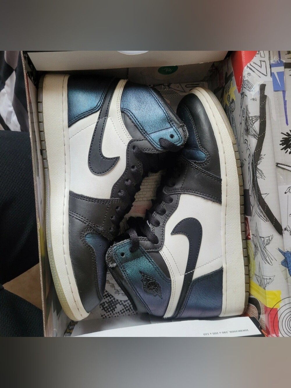 Air Jordan Retro 1 All Star Chameleon Mens Size 6.5 White green Basketball Shoes